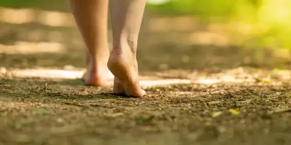 Barefoot in the forest